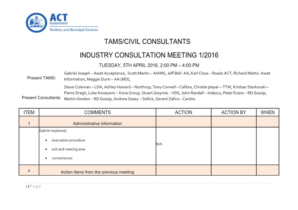 20160405 Industry Consultation Meeting Minutes