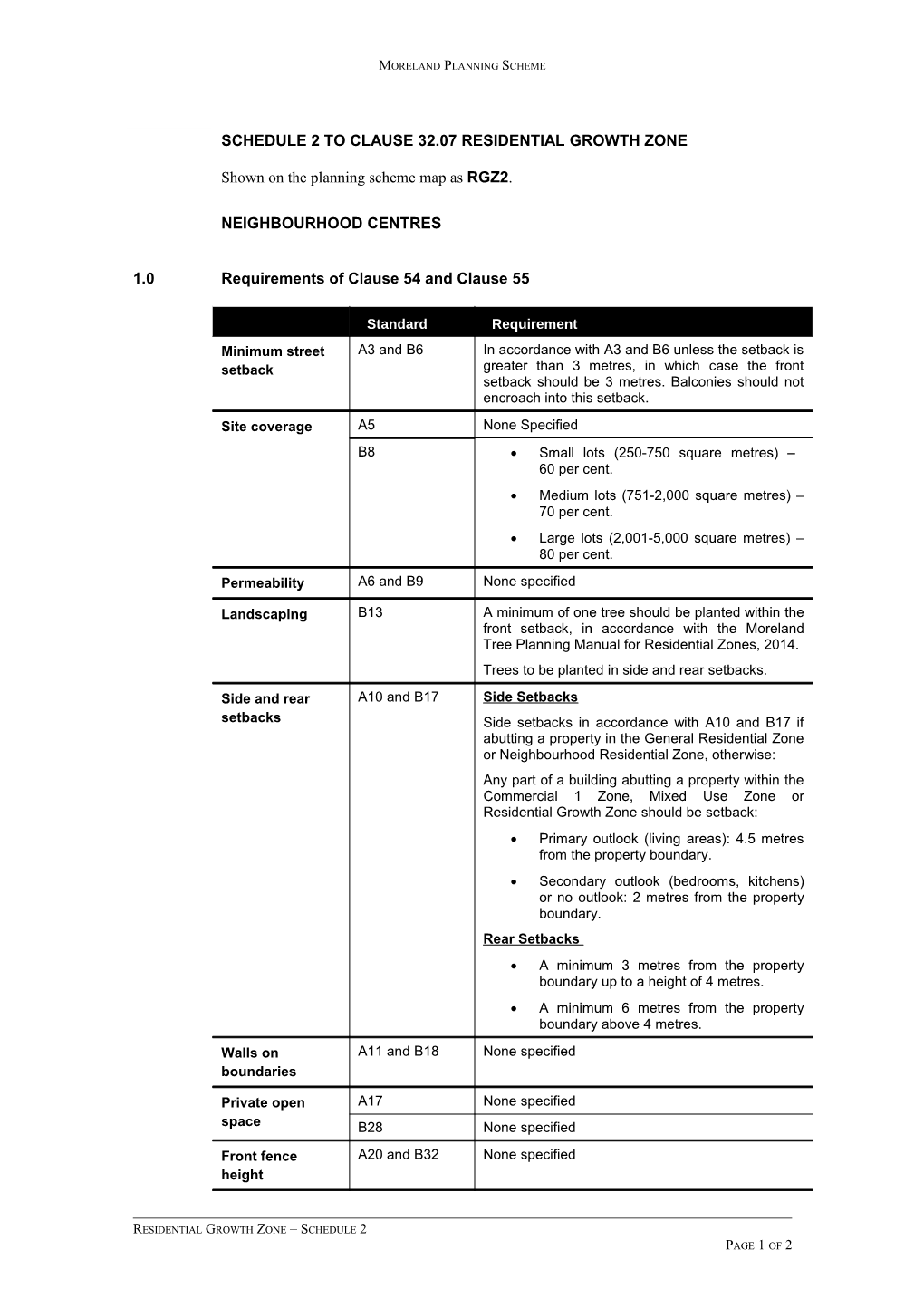 Table of Changes to the Ministerial Direction Under Section 7(5)