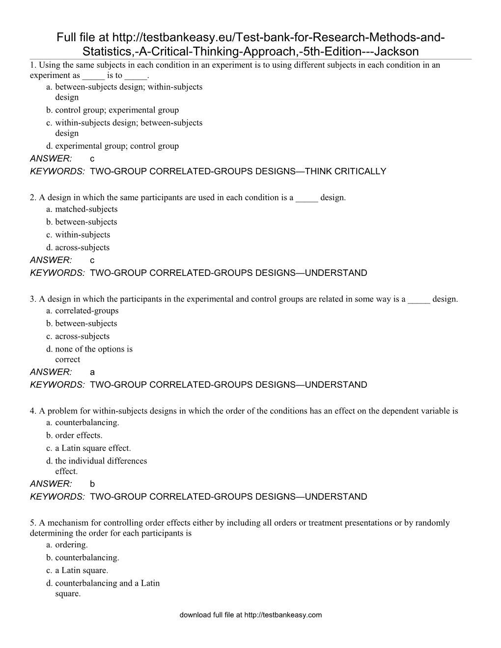 Chapter 10 Experimental Design and Analysis II