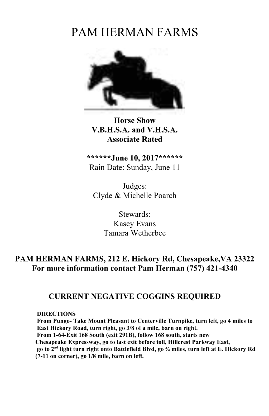 PAM HERMAN FARMS, 212 E. Hickory Rd, Chesapeake,VA 23322