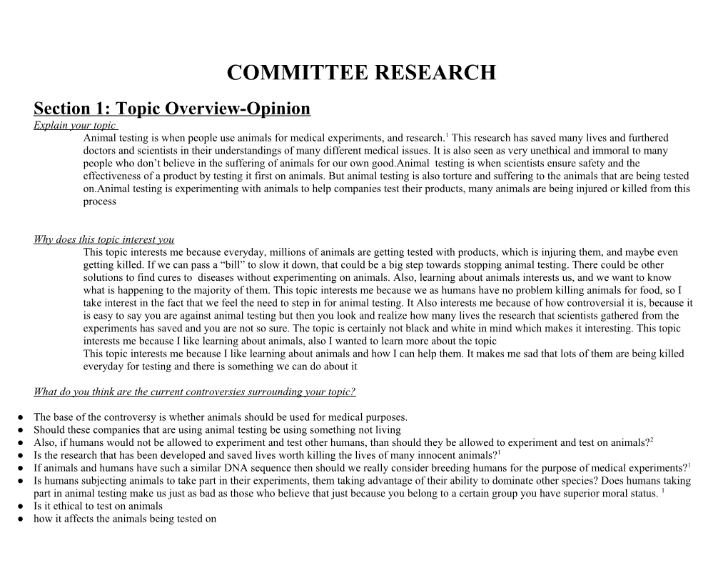 Section 1:Topic Overview-Opinion