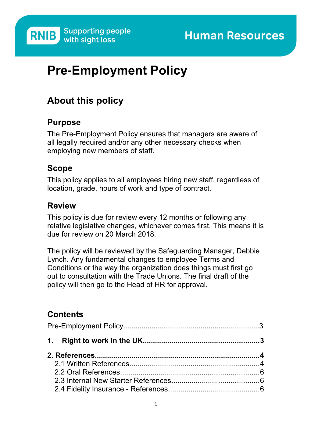 Pre-Employment Policy