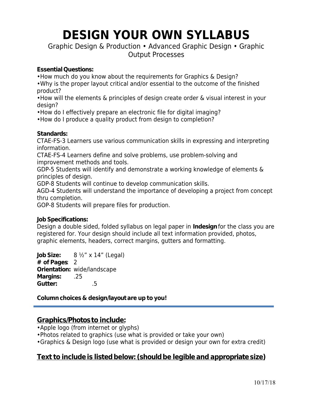 Design Your Own Syllabus