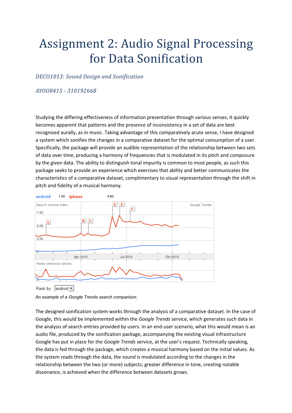 Assignment 2: Audio Signal Processing for Data Sonification