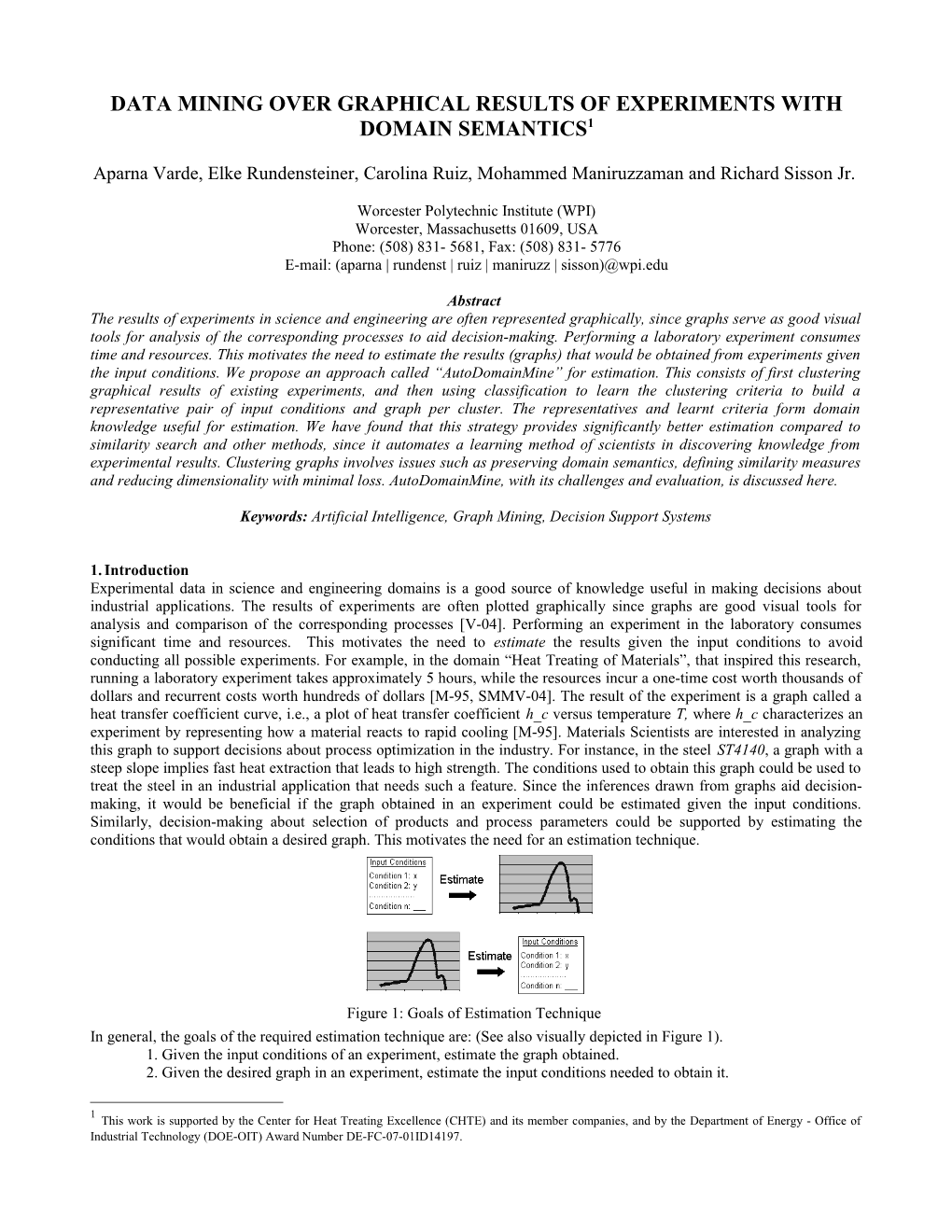 Data Mining Over Graphical Results of Experiments with Domain Semantics