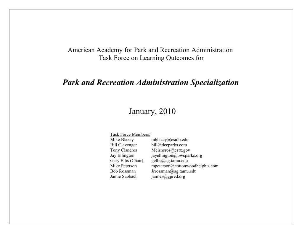 American Academy for Park and Recreation Administration