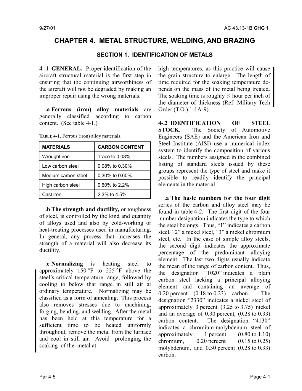 Section 1. IDENTIFICATION of METALS