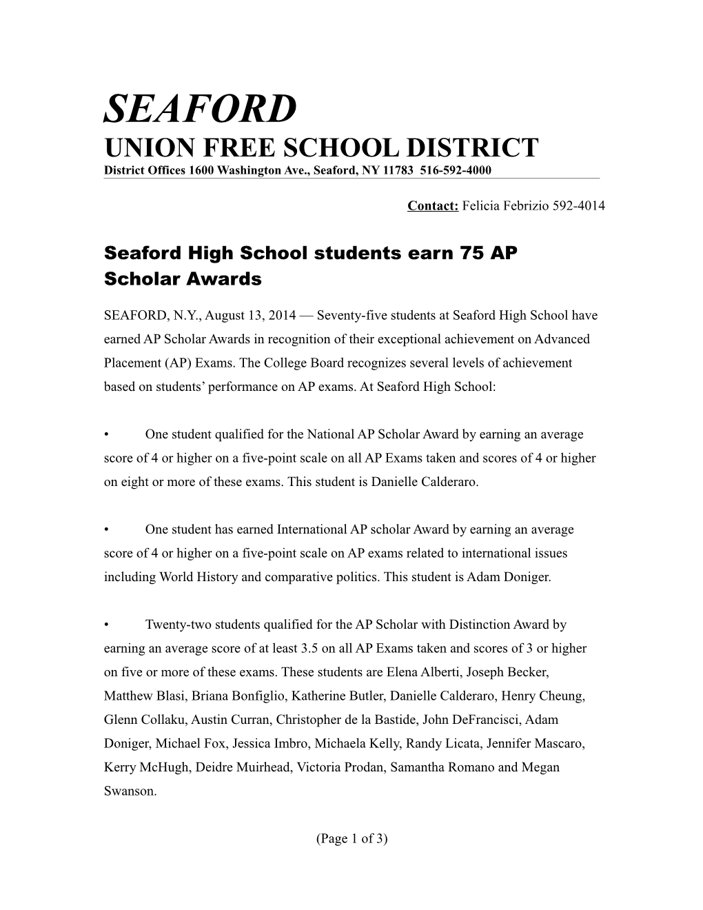 Union Free School District