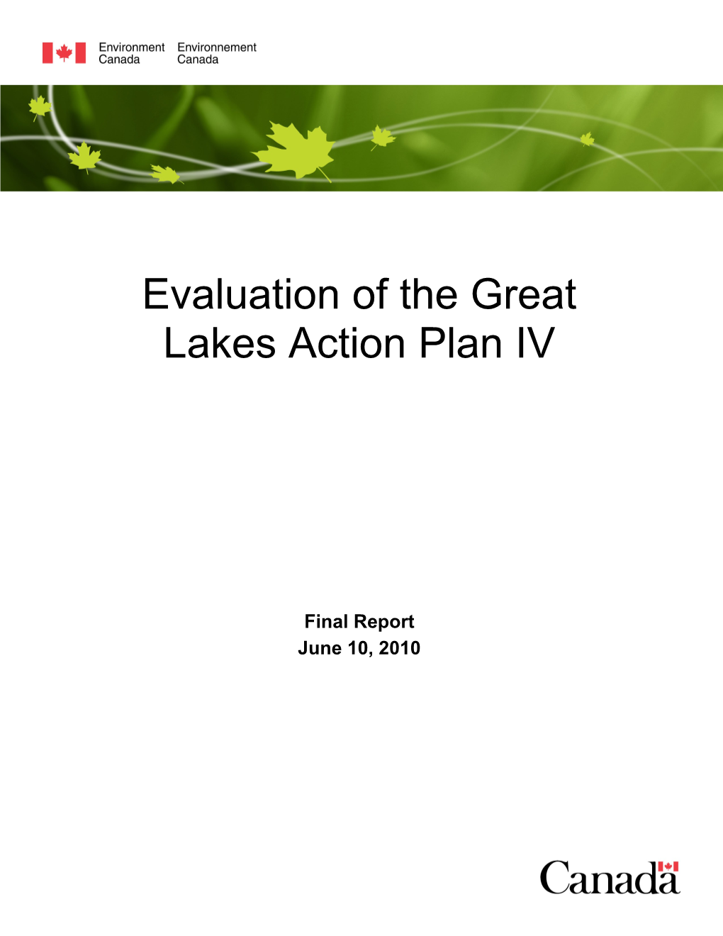 Evaluation of the Great Lakes Action Plan IV