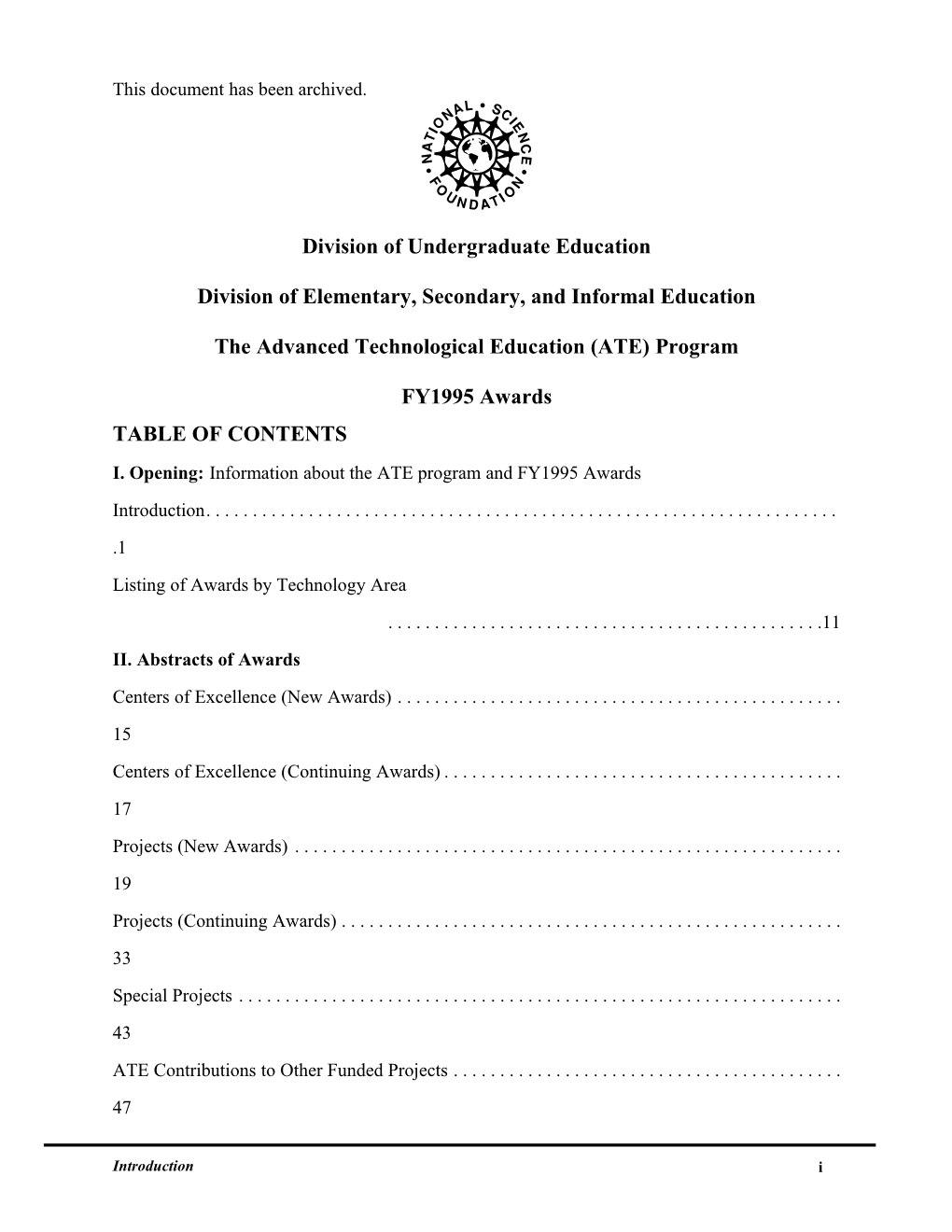 Division of Elementary, Secondary, and Informal Education