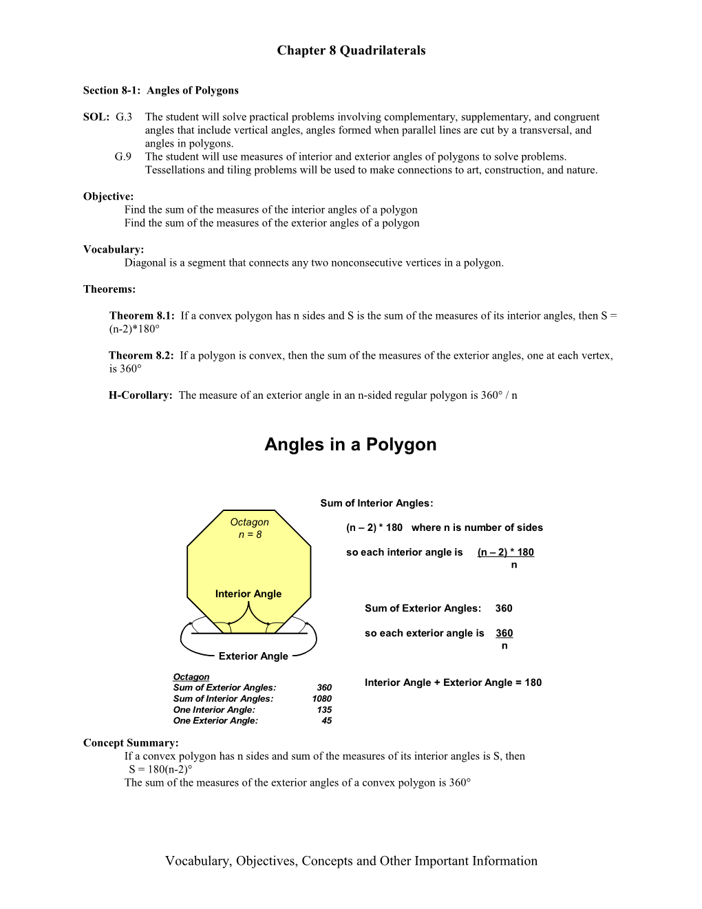 Chapter 8 Quadrilaterals