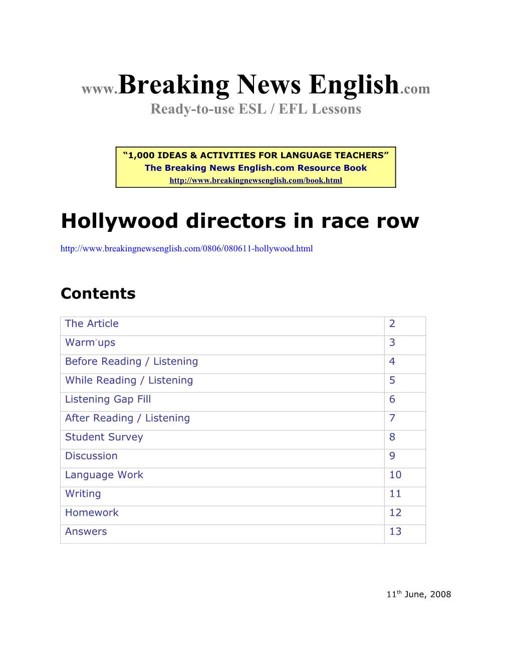 Hollywood Directors in Race Row