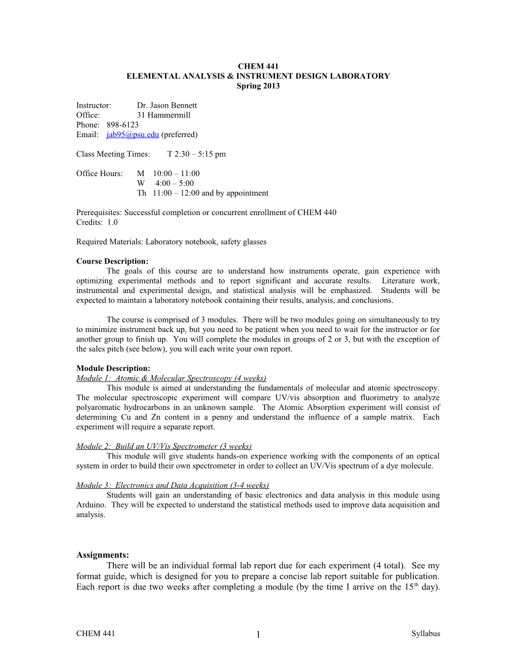 Elemental Analysis & Instrument Design Laboratory