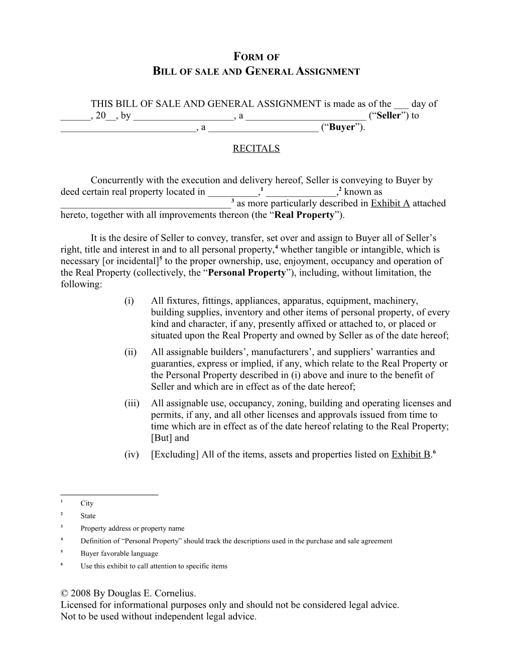 Bill of Sale and Assignment and Assumption of Contracts