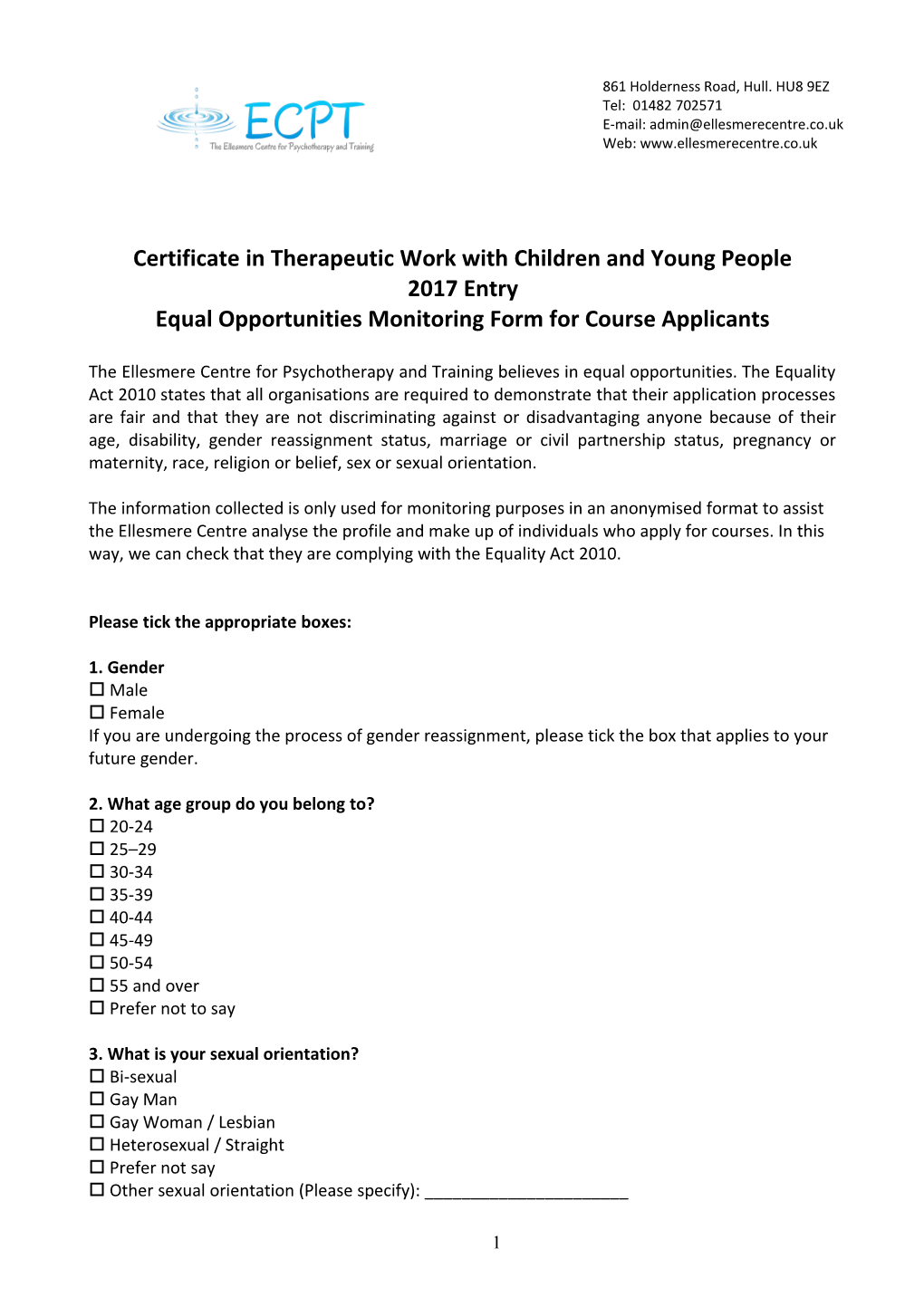 Certificate in Therapeutic Work with Children and Young People