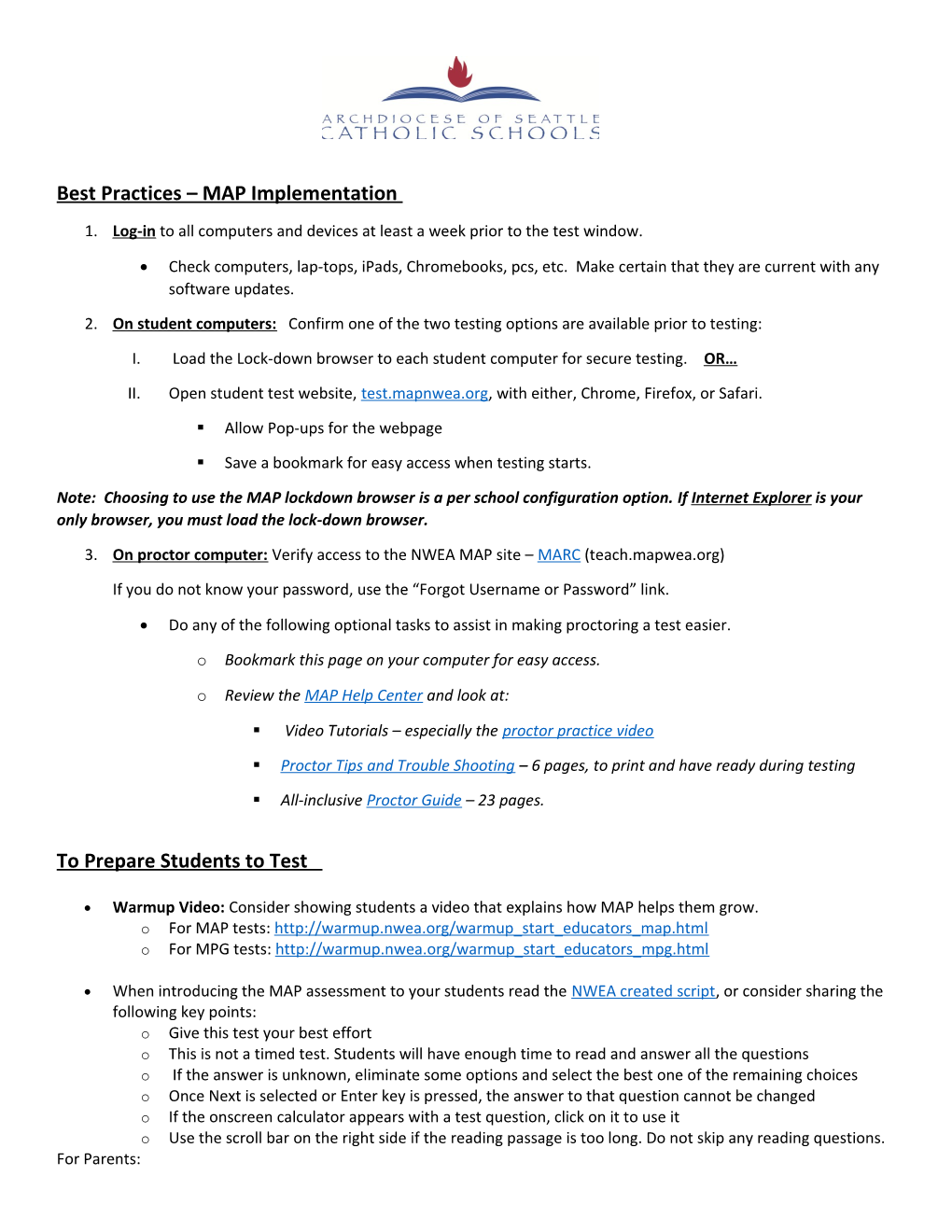 Best Practices MAP Implementation