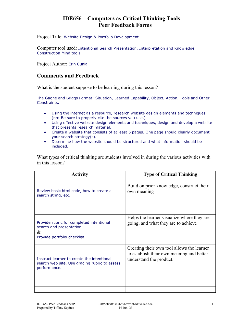 IDE 600 Computeres As Thinking Tools