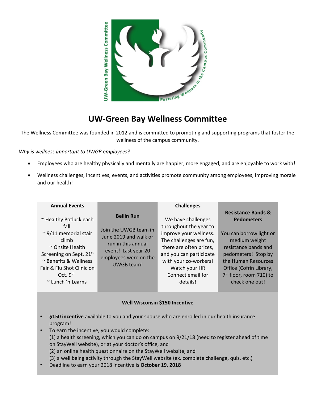 UW-Green Bay Wellness Committee