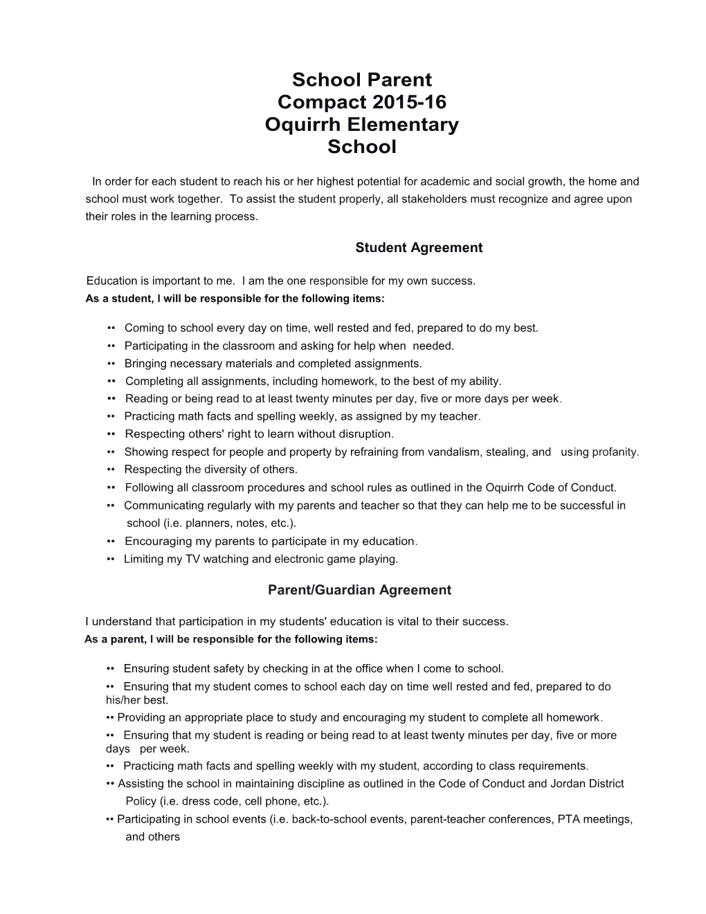 School Parent Compact 2015-16 Oquirrh Elementaryschool