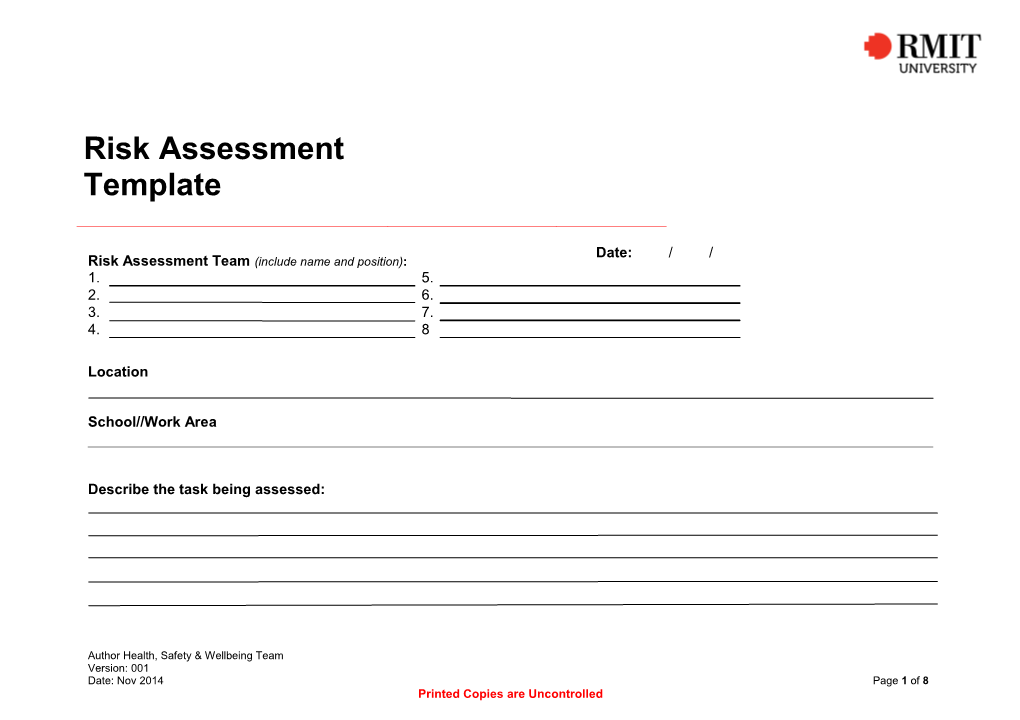 Describe the Task Being Assessed