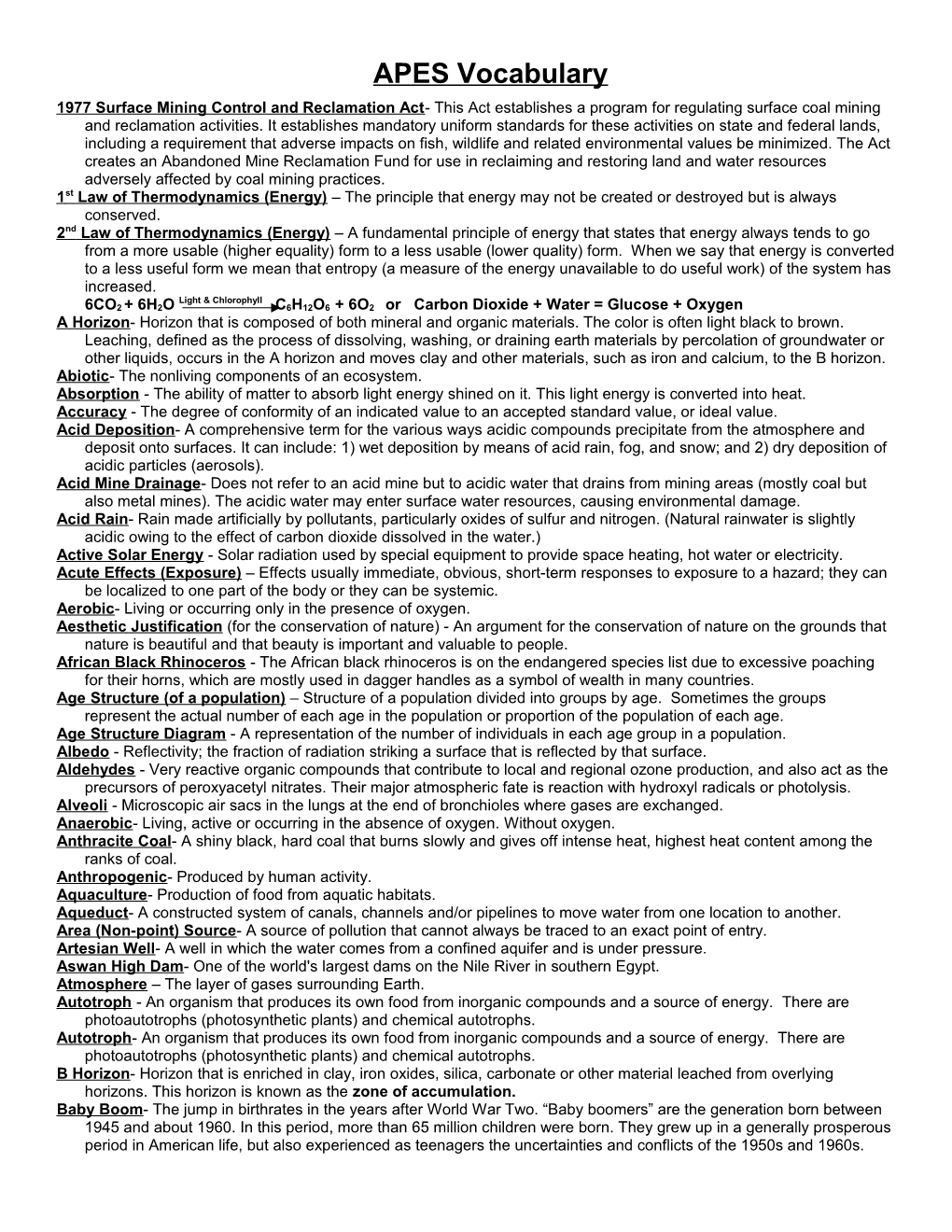 1977 Surface Mining Control and Reclamation Act- This Act Establishes a Program for Regulating