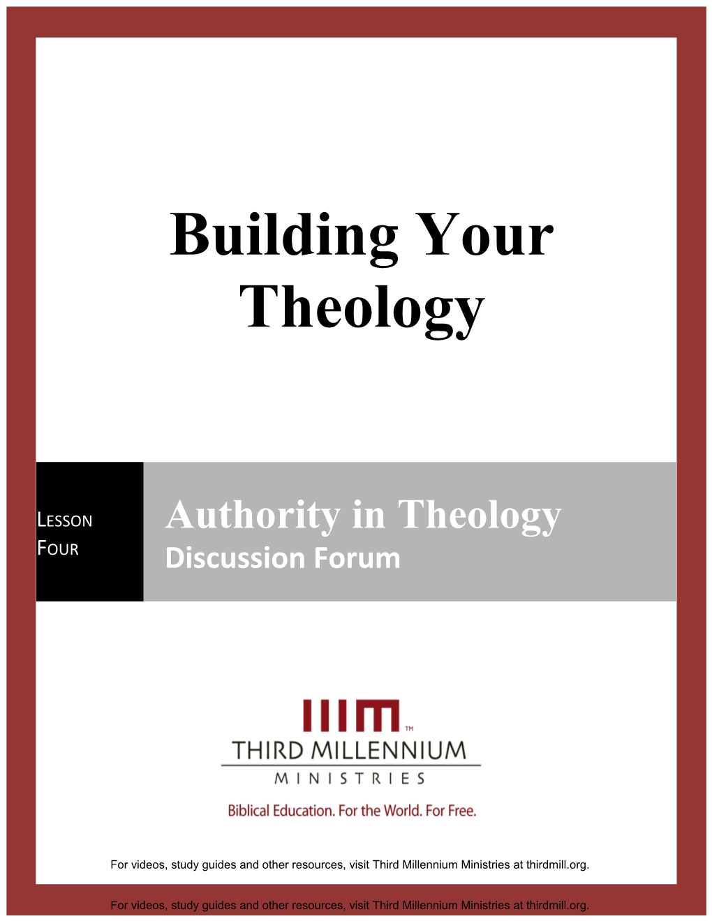 Building Your Theology