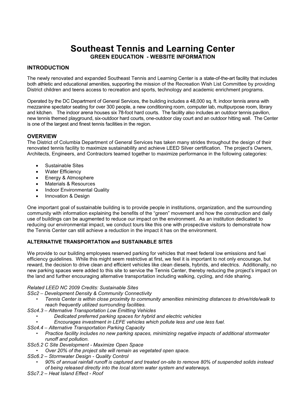 Southeast Tennis and Learning Center