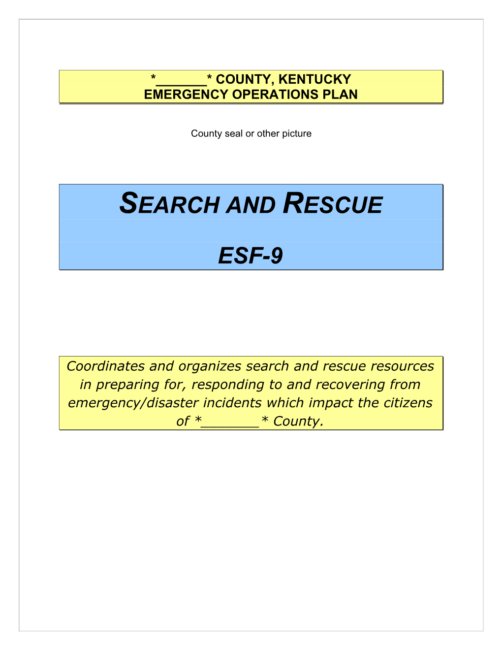 ESF 09 Search and Rescue