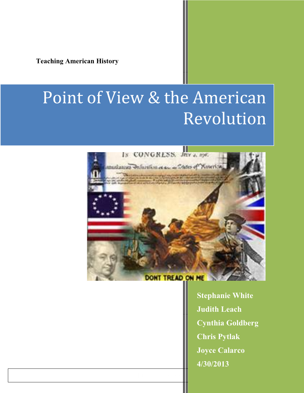 Point of View & the American Revolution