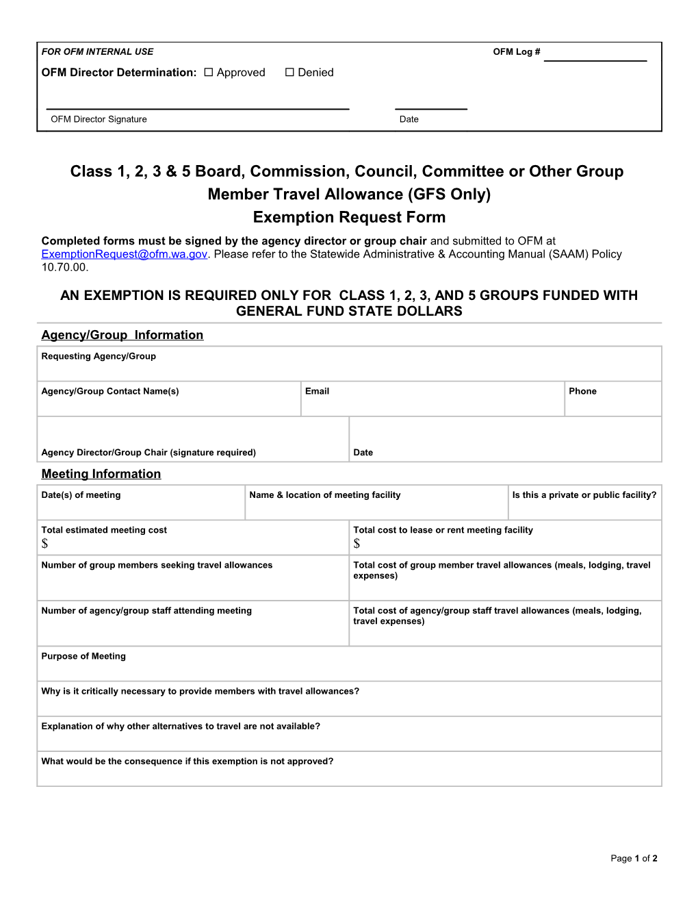 FY 2011 Board, Commission, Council, Committee Or Other Group: Member Travel Allowance Freeze