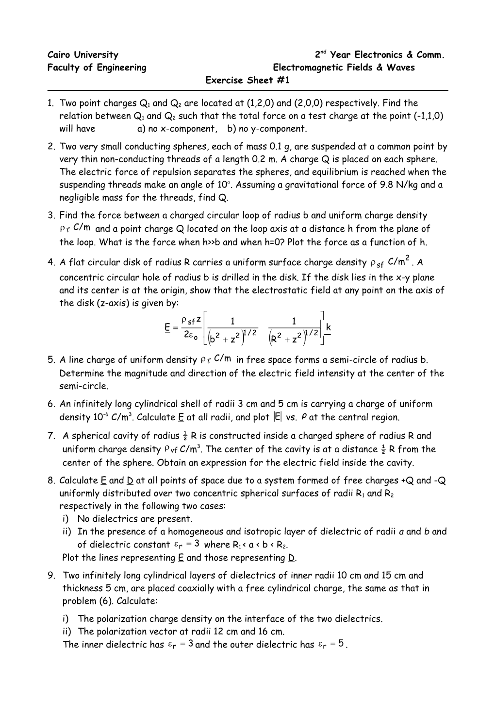 Sheet-2 - 2Nd Year Electronics