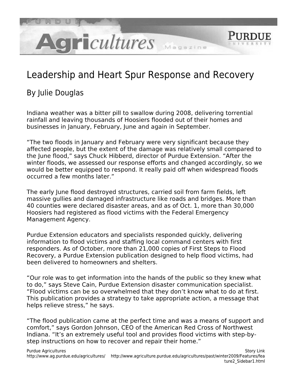 Leadership and Heart Spur Response and Recovery