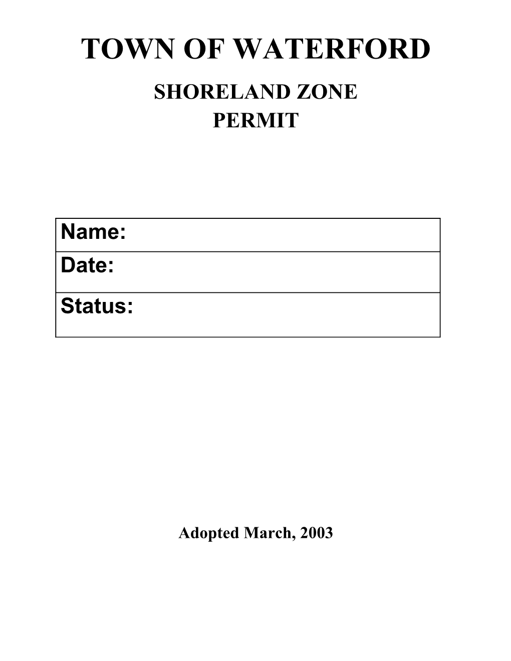 Shoreland Zone Permit Procedure