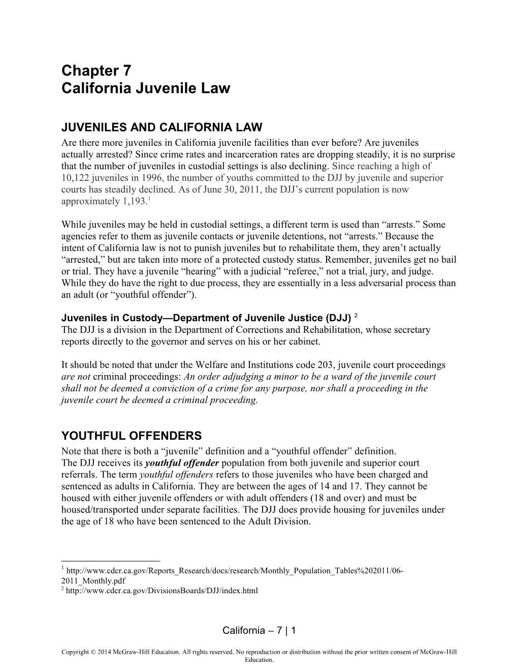Juveniles and California Law