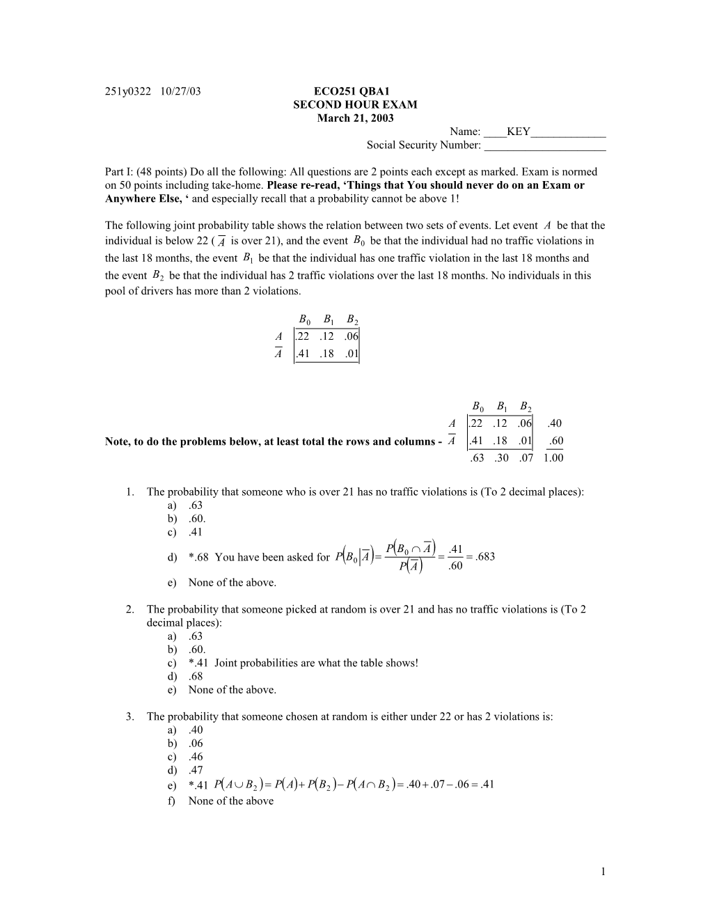 Second Hour Exam