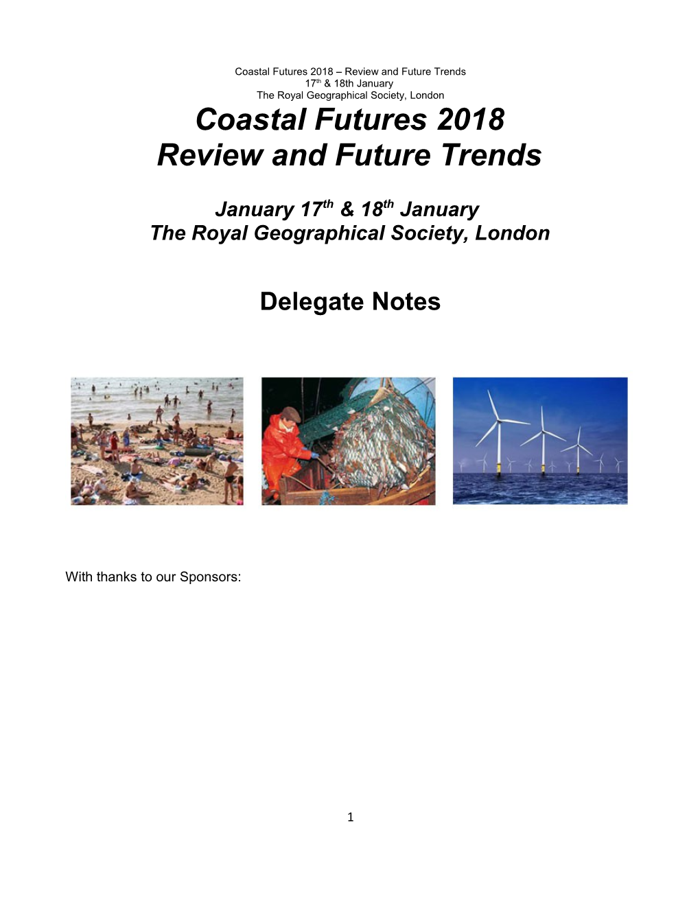 Coastal Futures 2018 Review and Future Trends