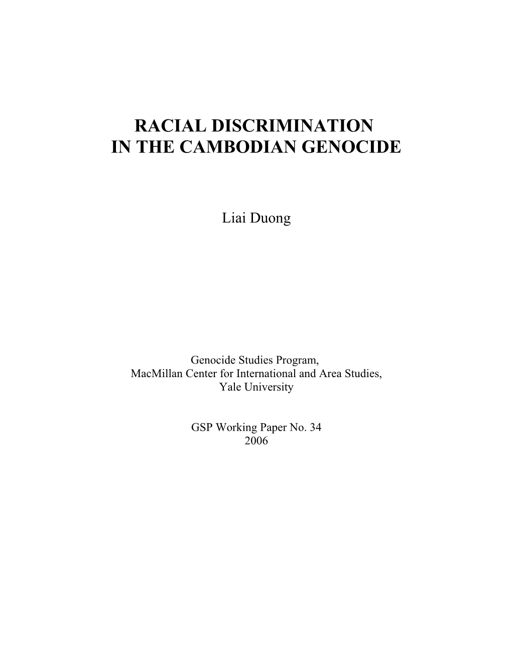 RACIAL Discrimination