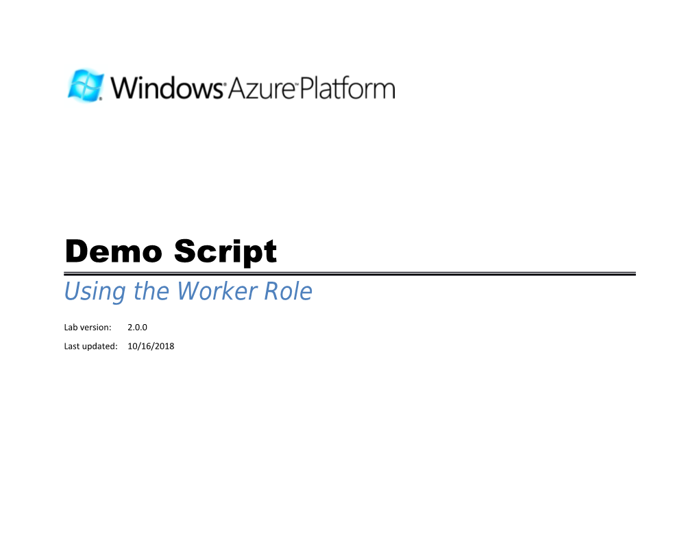 Windows Azure Worker Role Demo
