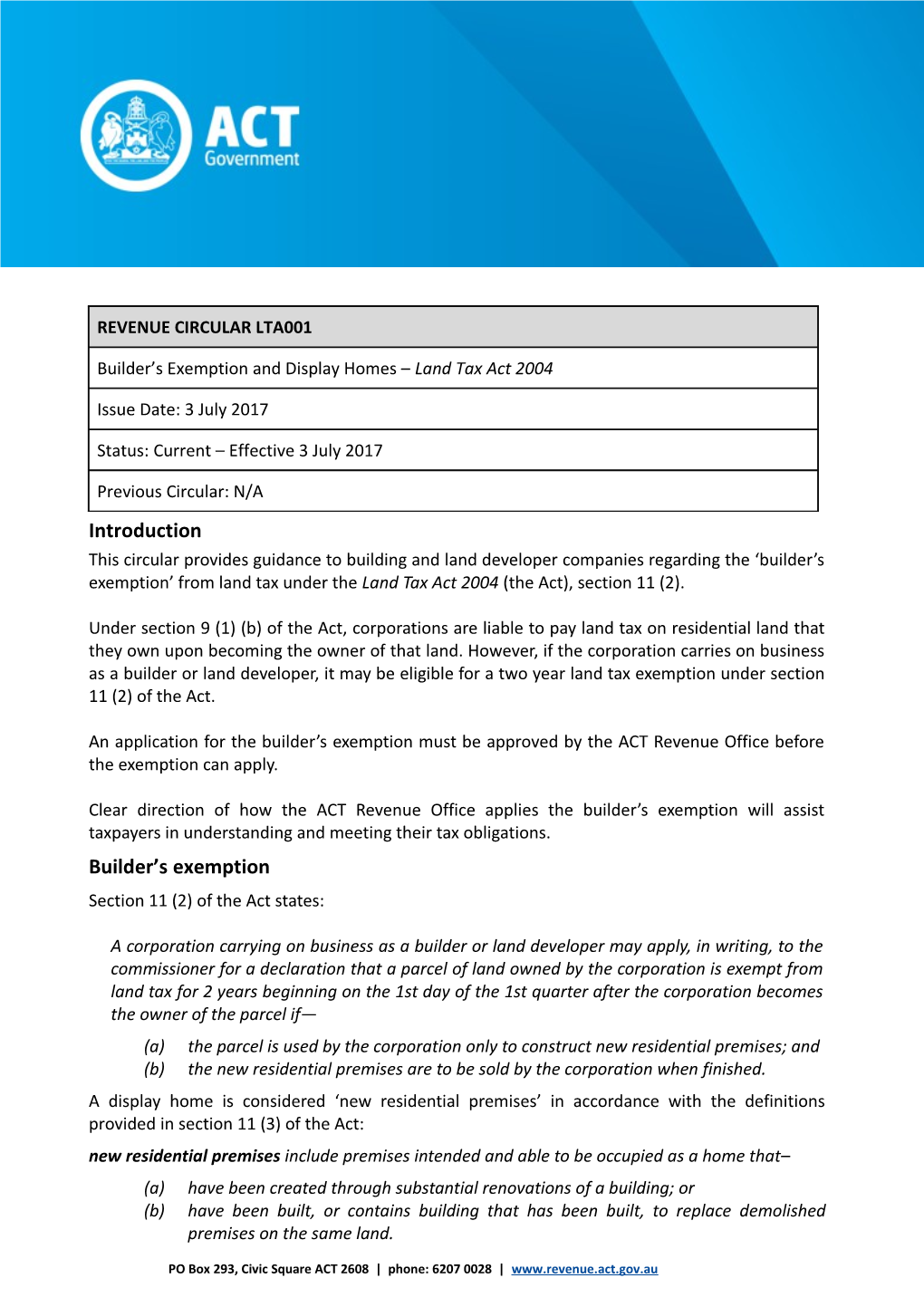 This Circular Provides Guidance to Building and Land Developer Companies Regarding The