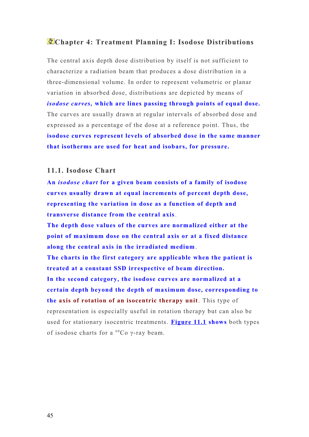 Chapter 4:Treatment Planning I: Isodose Distributions