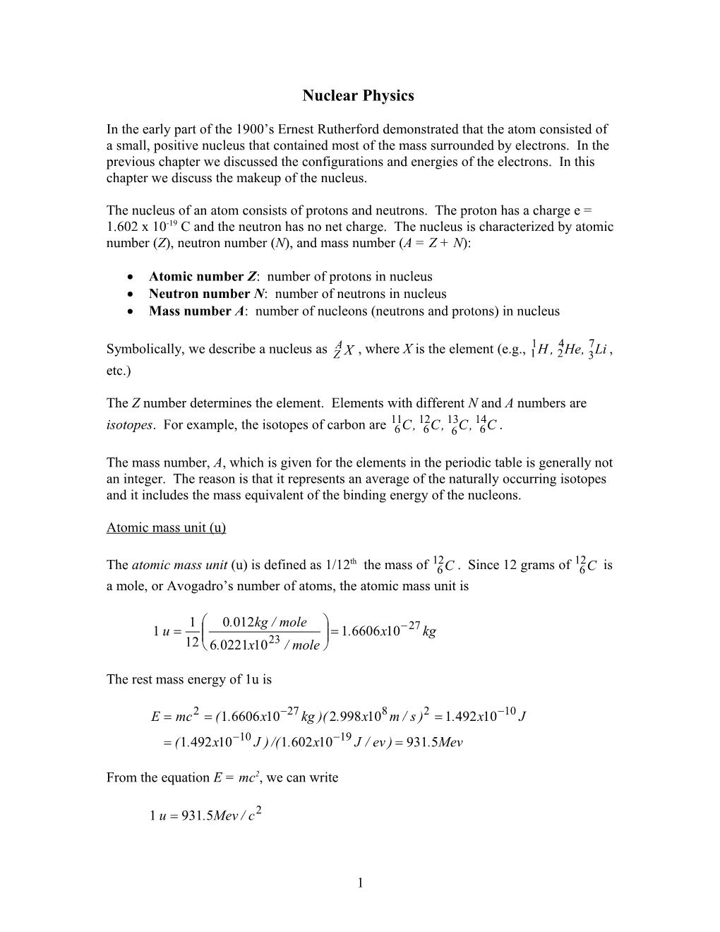 CH 29 Nuclear Physics