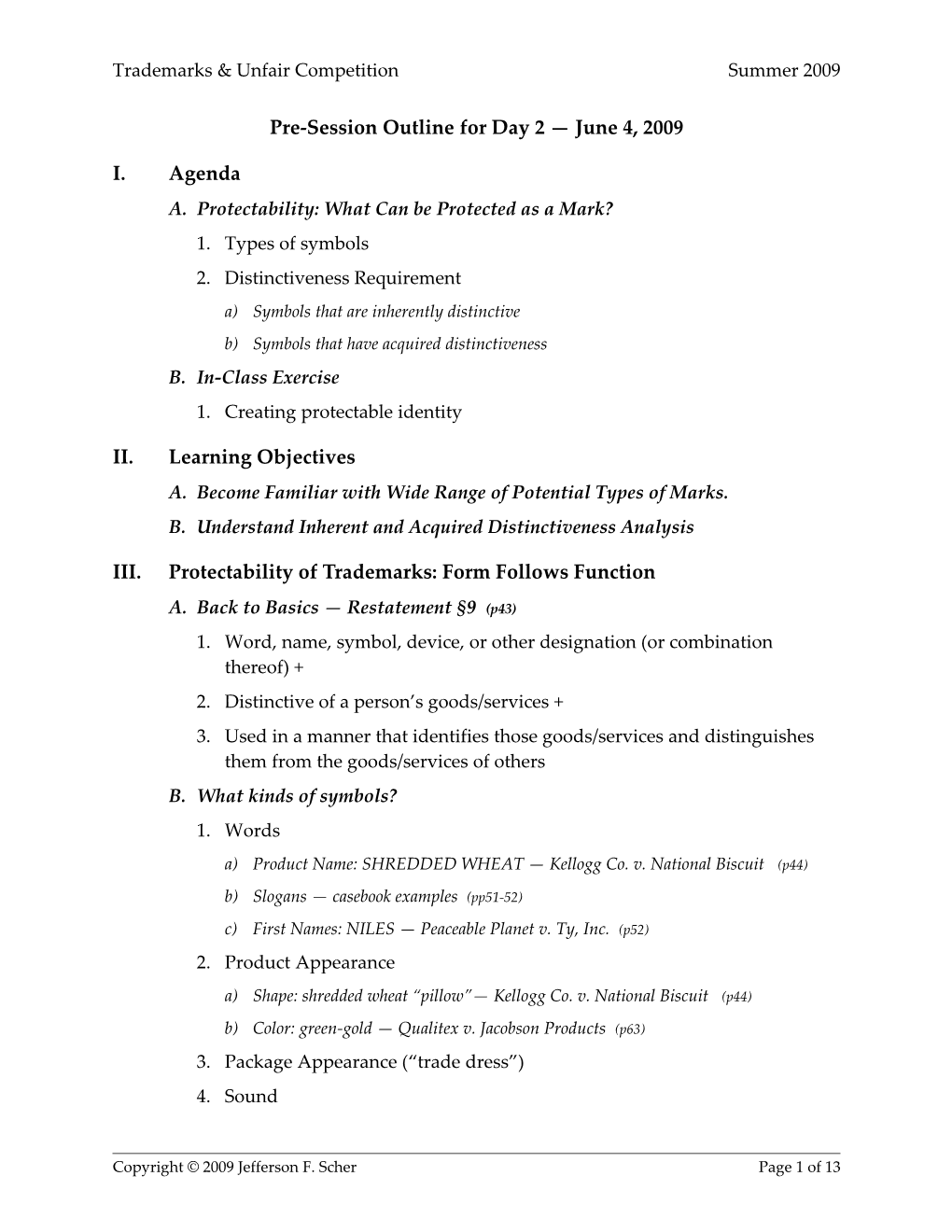 2009 SCU Law 227 Outline Day 2 06-04 (00380227)