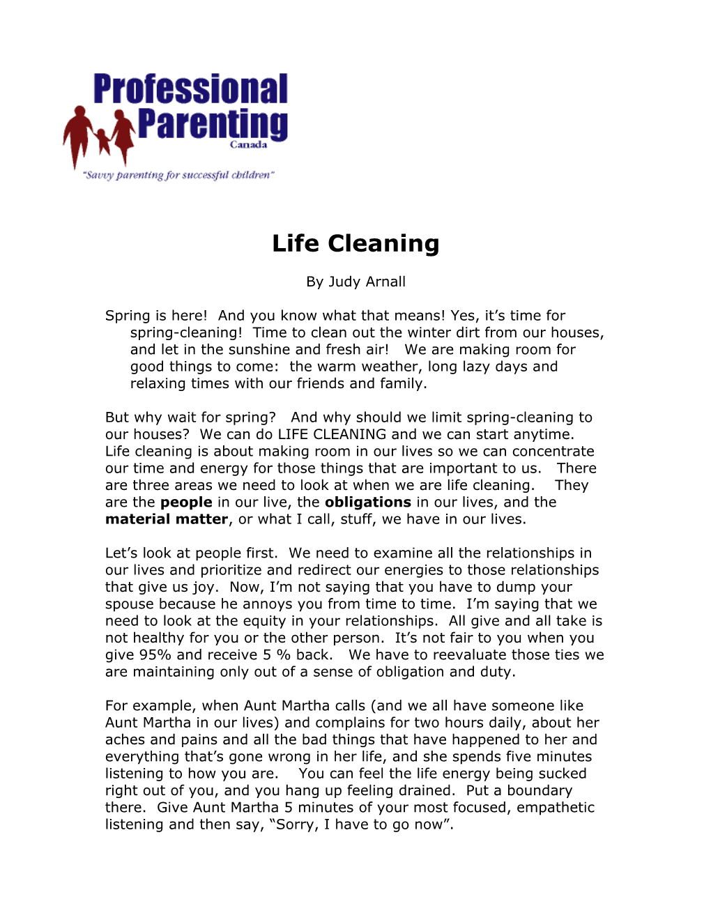 Life Cleaning