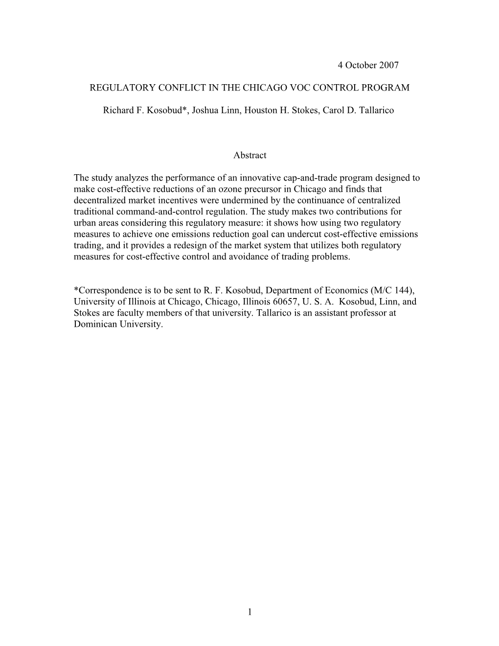 Quantities, Prices, and Standards in VOC Emissions Control