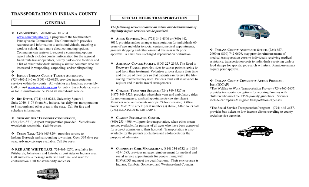 Transportation in Indiana County