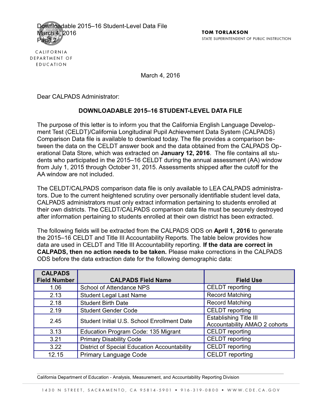 Downloadable 2015-16 Student-Level Data File - Analysis, Measurement, and Accountability