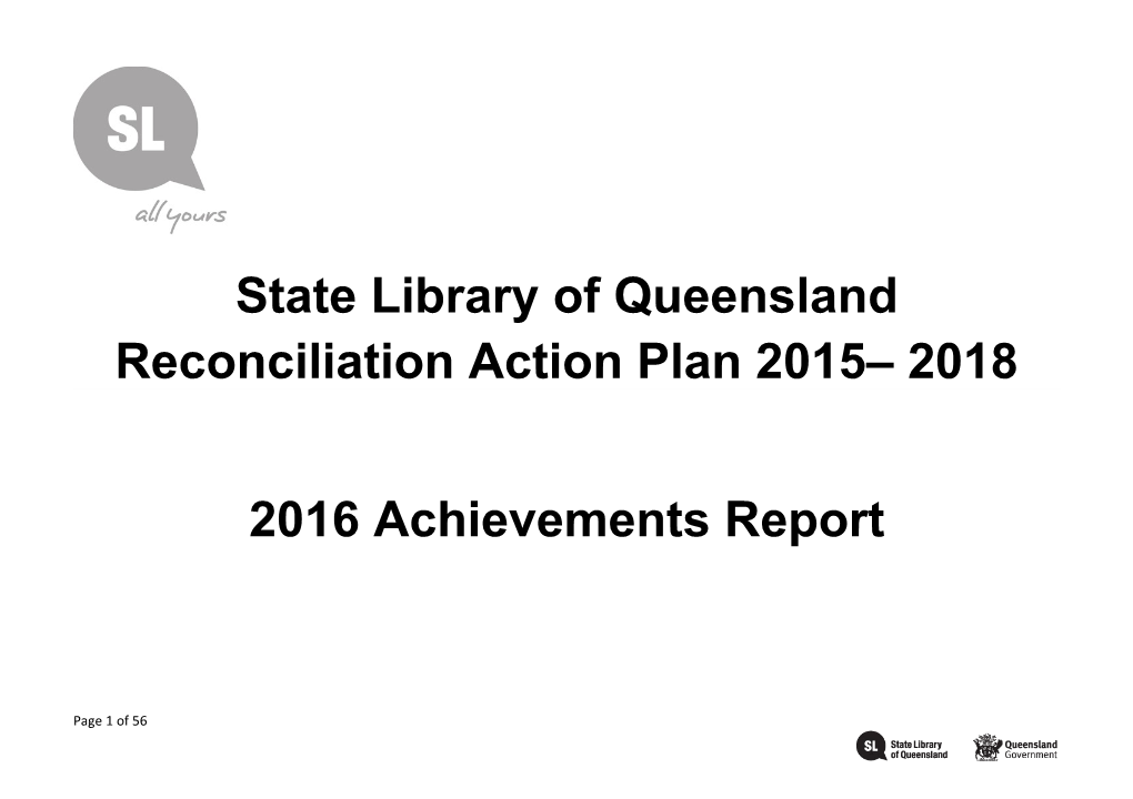 State Library of Queensland Reconciliation Action Plan2015 2018