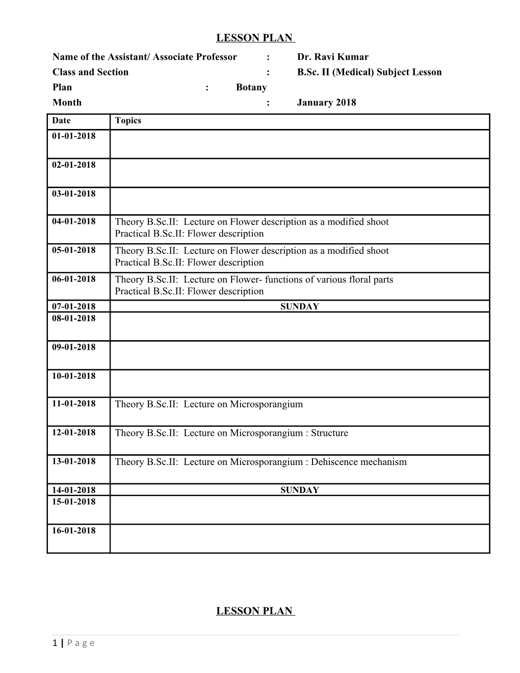 Name of the Assistant/ Associate Professor:Dr. Ravi Kumar