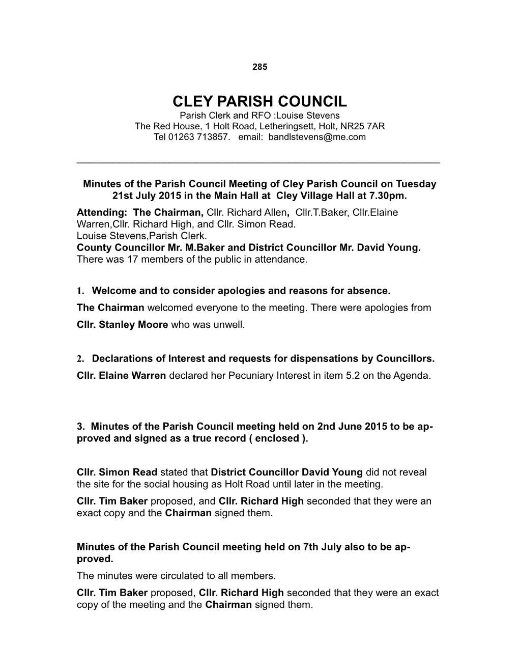 Cley Parish Council