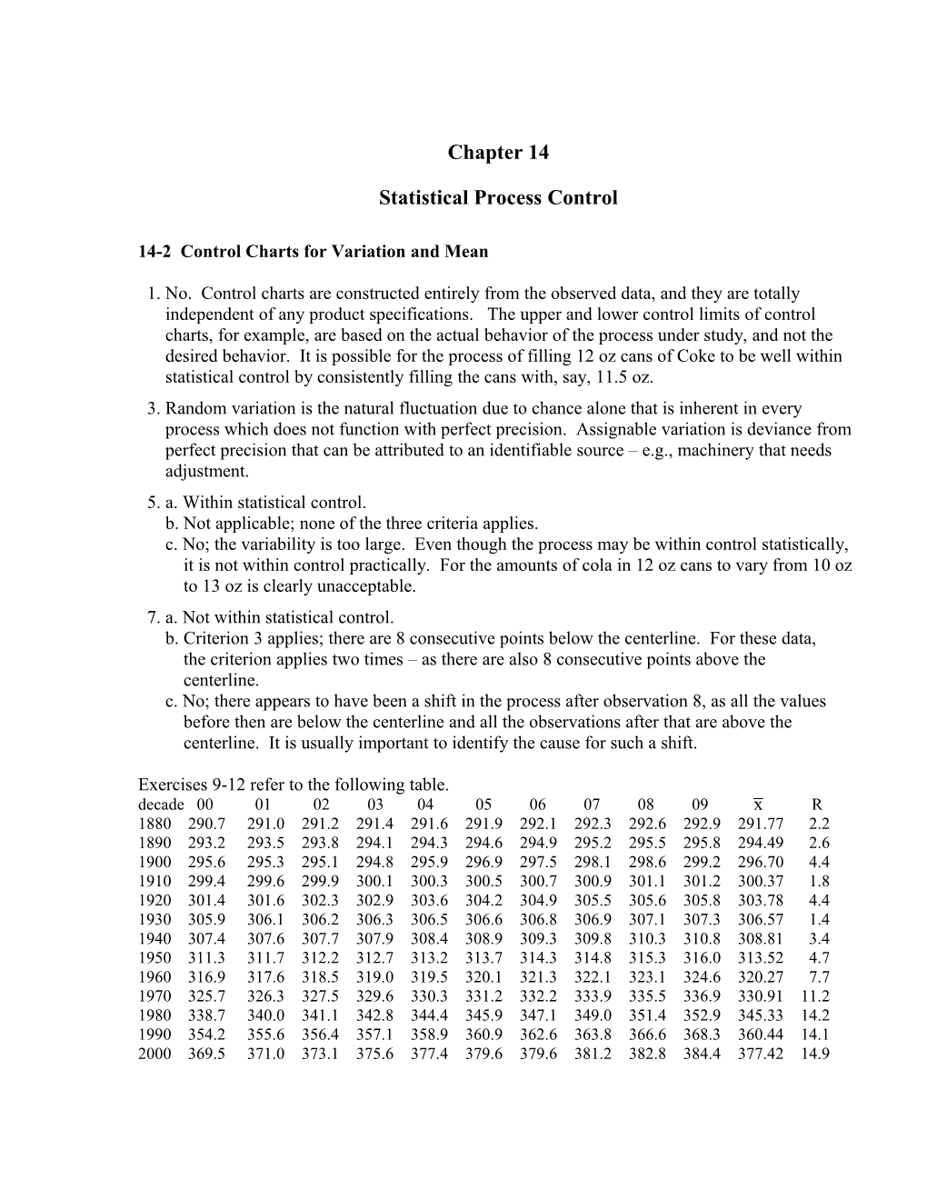 Control Charts for Variation and Mean SECTION 14-2 1